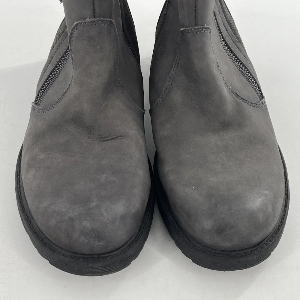 Earth Womens Leather Ankle Boots Gray Plaid Tweed Block Heel Zip 11 B‎ Jordan